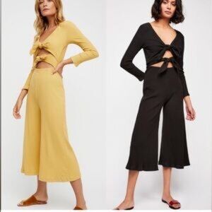 Free People "Look at Me" Capri Romper Jumpsuit Size M